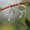 Sterling Silver Serpent Earrings